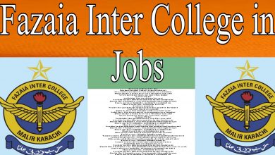Latest govt jobs Fazaia Inter College Jinnah Camp