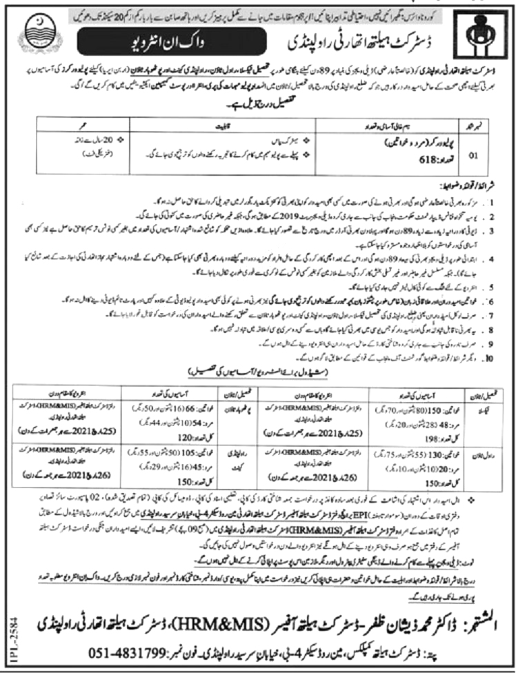 Pakistan Government Jobs Health Department Govt of Punjab