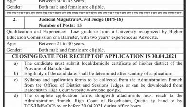 Pakistan Government Jobs High Court