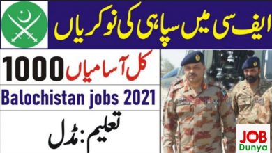 Latest govt jobs Frontier Corps Balochistan
