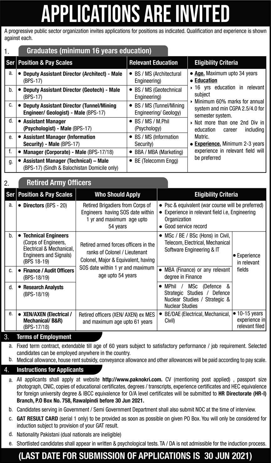 Latest govt jobs Public Sector Organization
