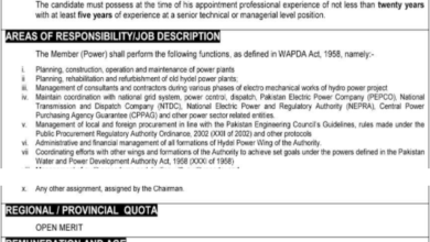 Latest govt jobs Ministry of Water Resources of Pakistan