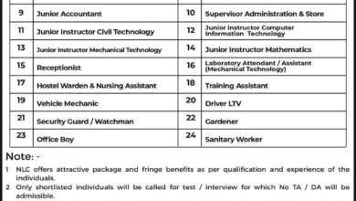 Latest govt jobs National Logistics Cell (NLC)