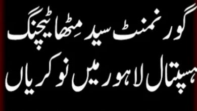 Latest jobs Govt Syed Mitha Teaching Hospital Lahore