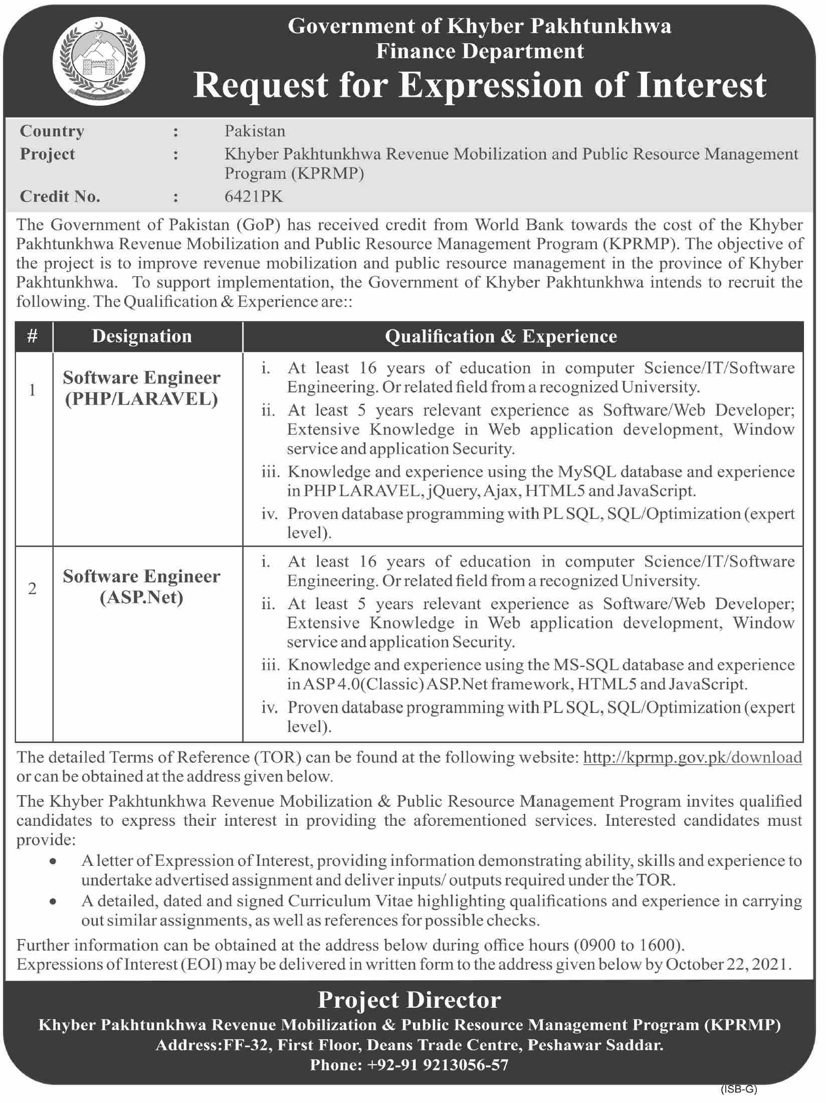 Finance department jobs 2021