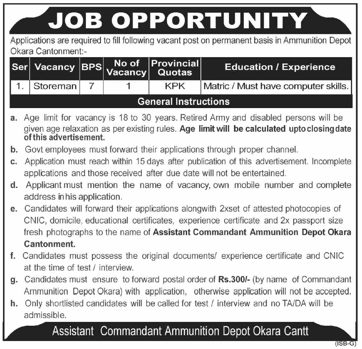 Latest govt jobs today Pakistan Army