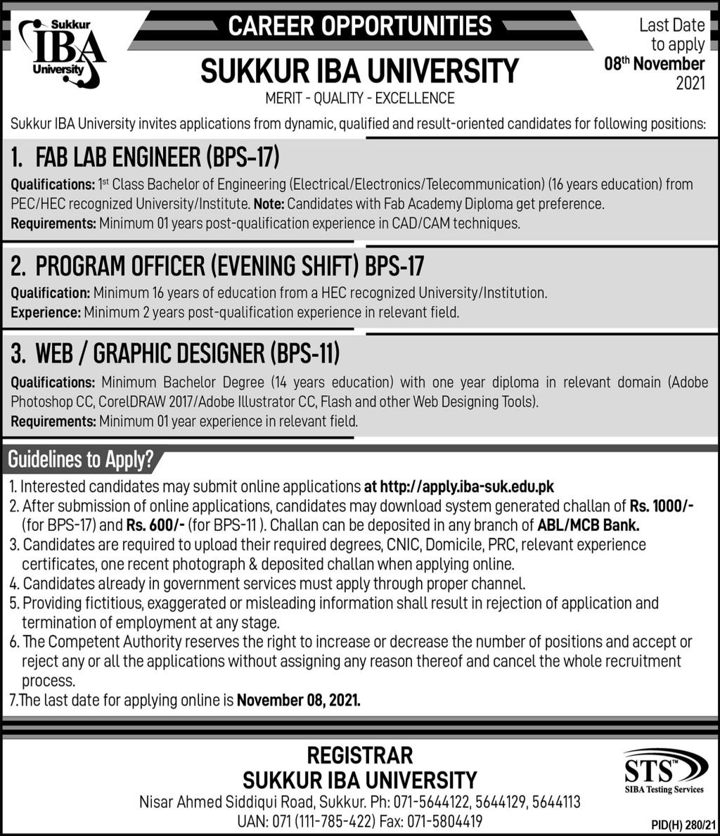 Latest govt jobs Sukkur 2021