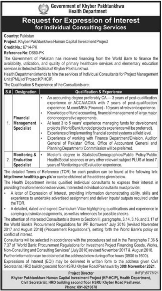 New today govt jobs Health Department
