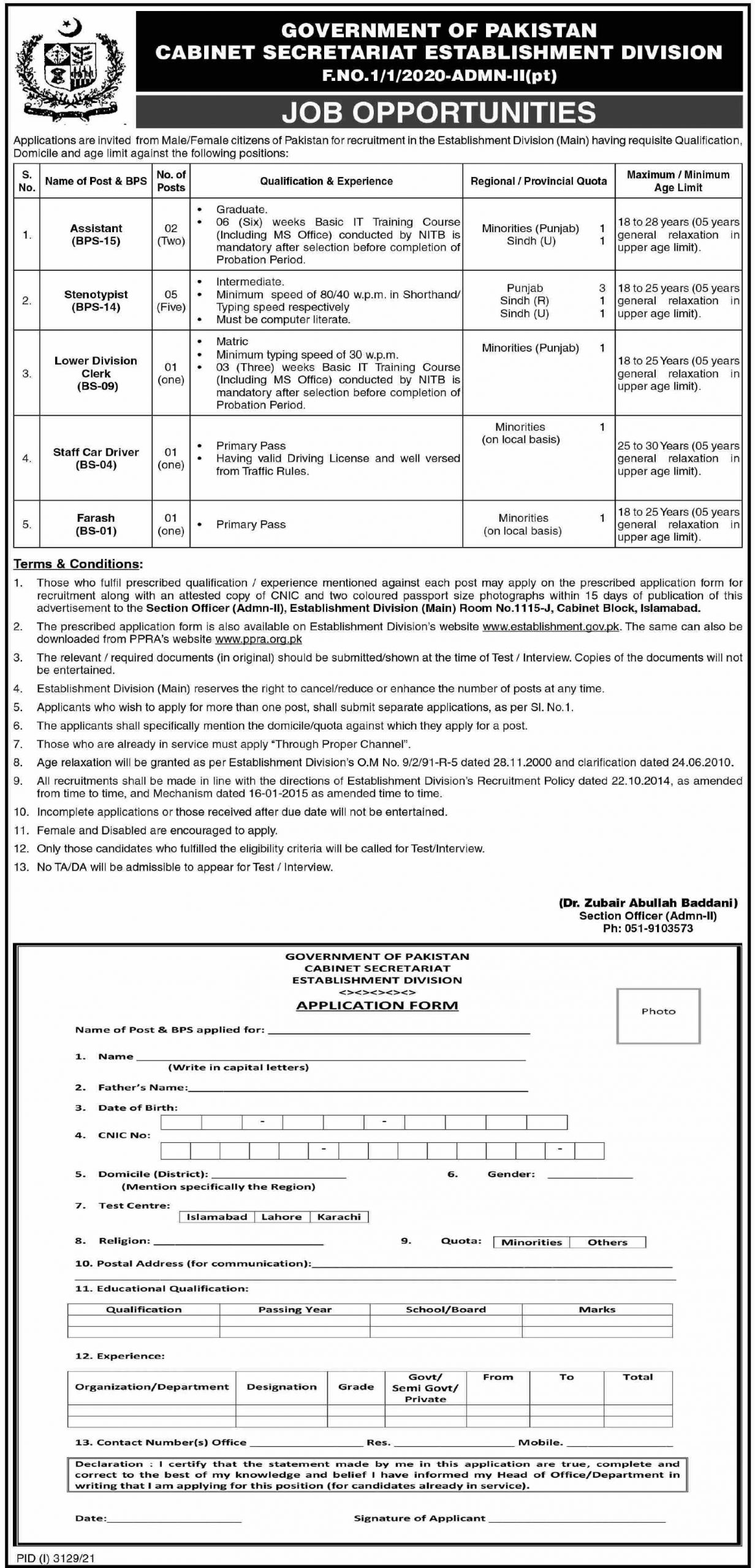 New today jobs Cabinet Secretariat