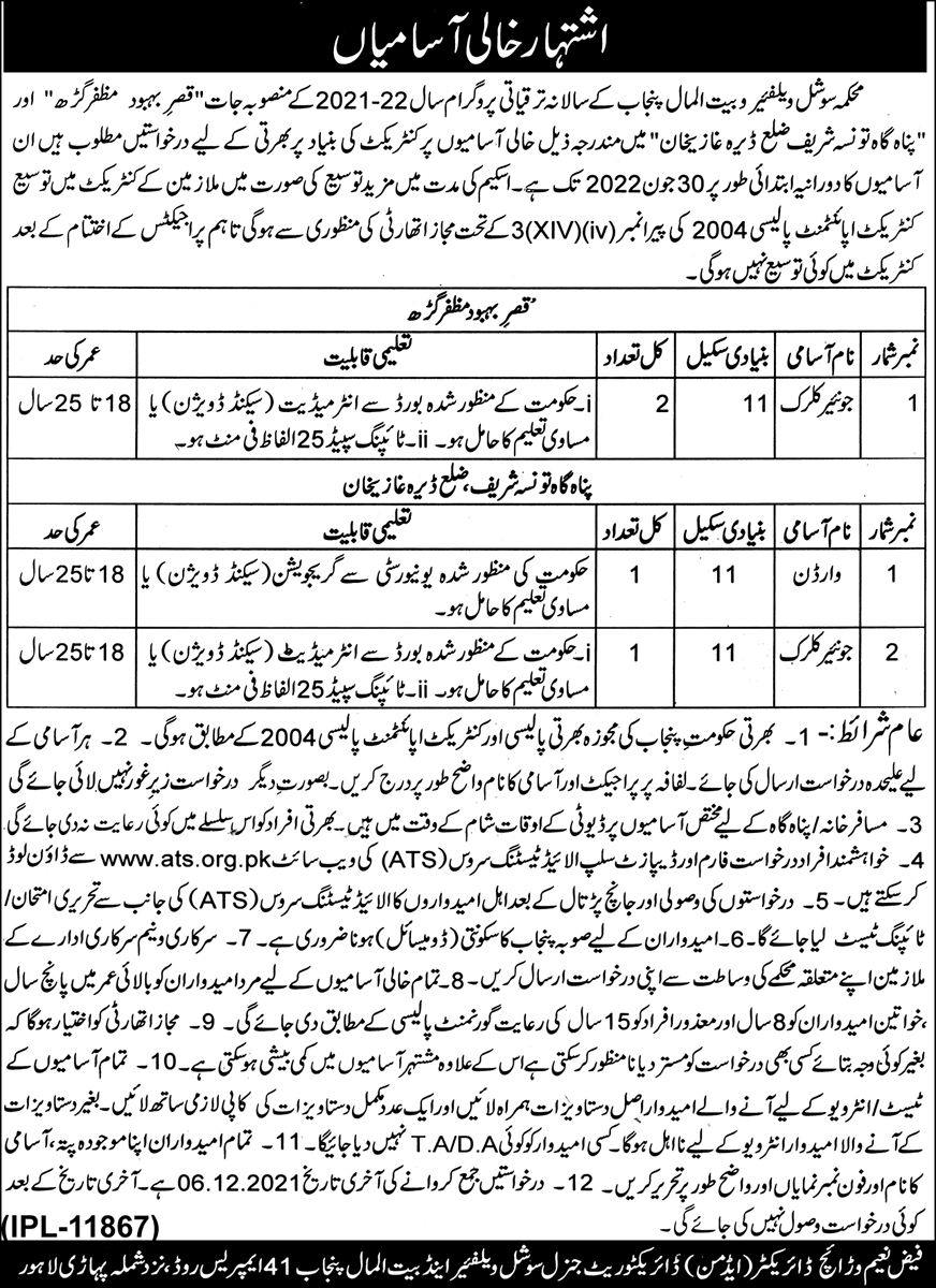 Social Welfare and Bait ul Maal Department Jobs 2021