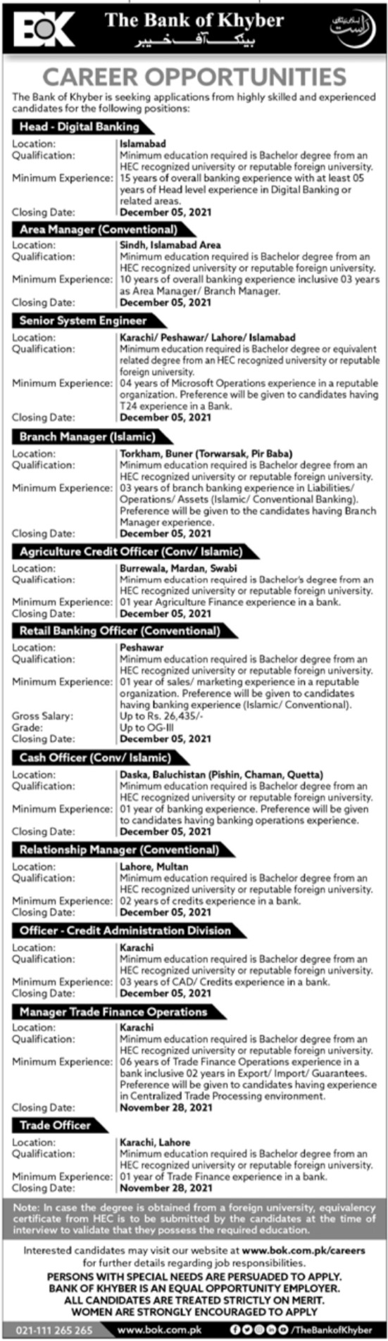 Khyber Bank Jobs in KPK