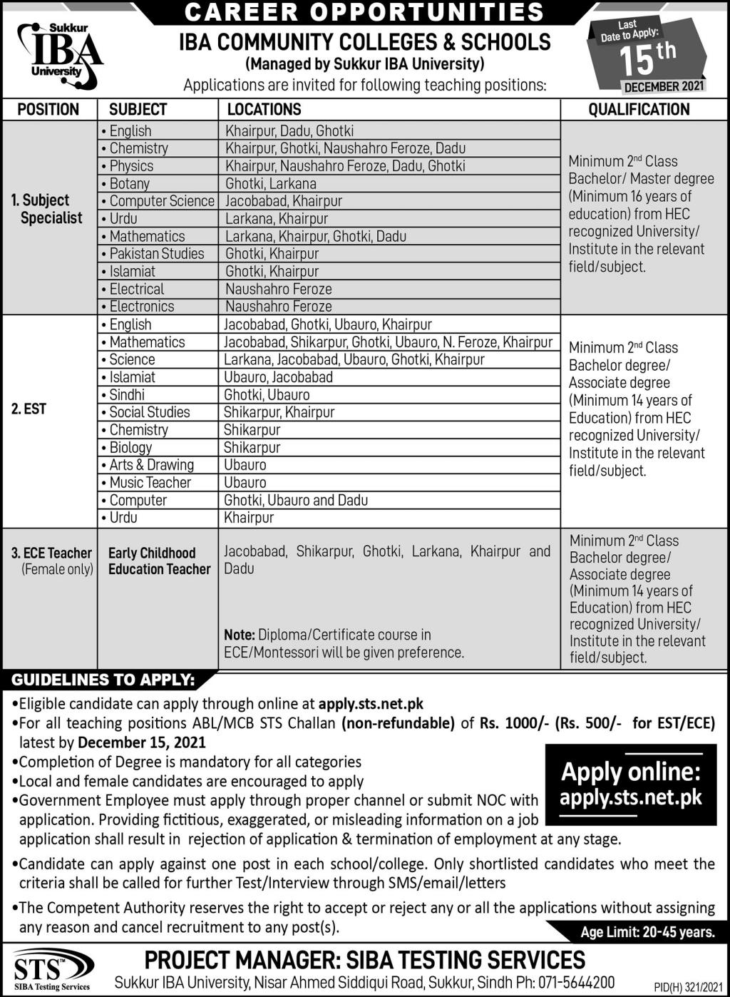 Teaching jobs in Pakistan