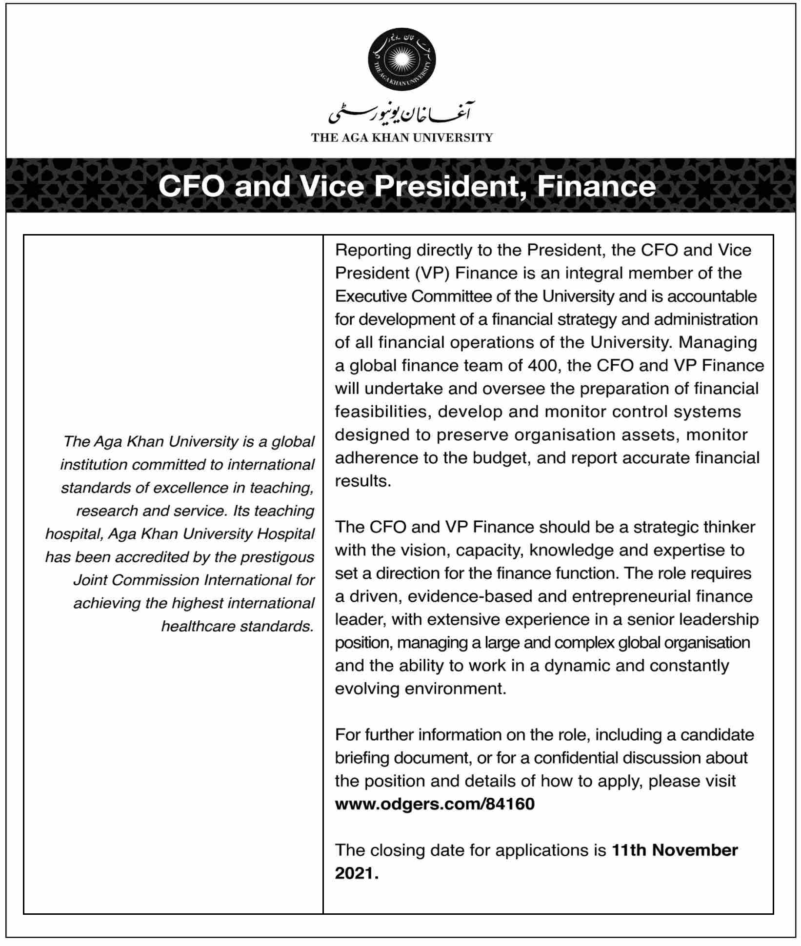 Latest jobs Aga Khan University