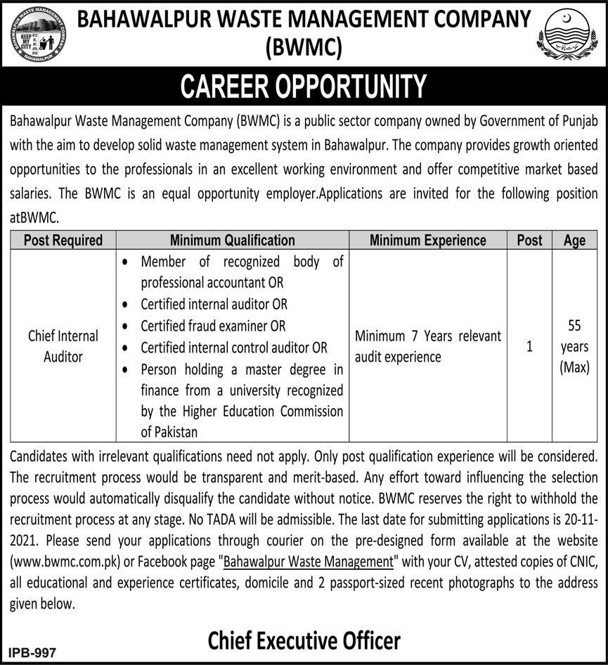 Latest govt jobs Waste Management Company 2021
