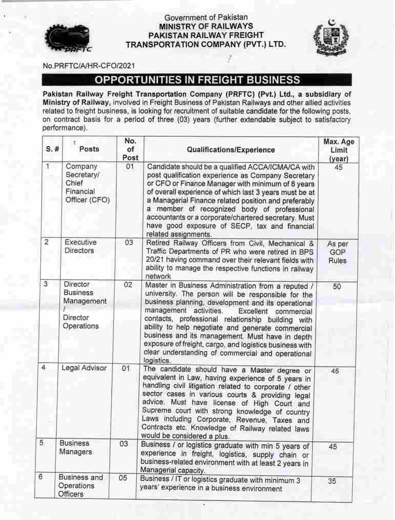 Today jobs Ministry of Railways