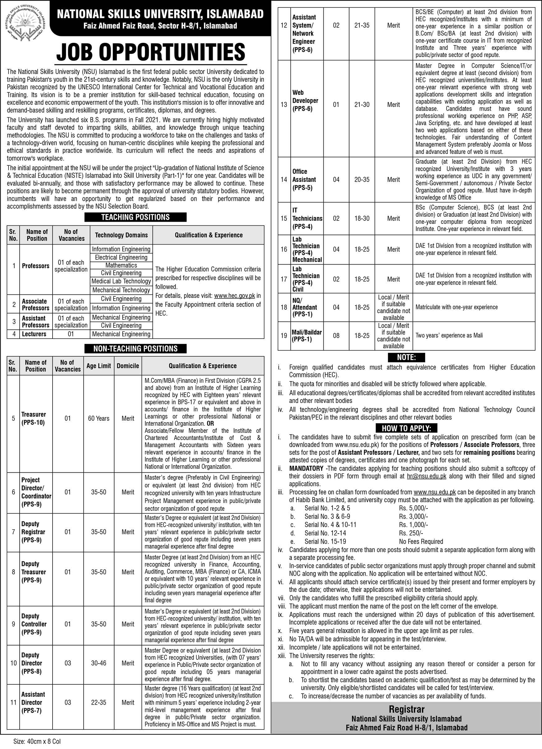 Latest jobs National Skill University