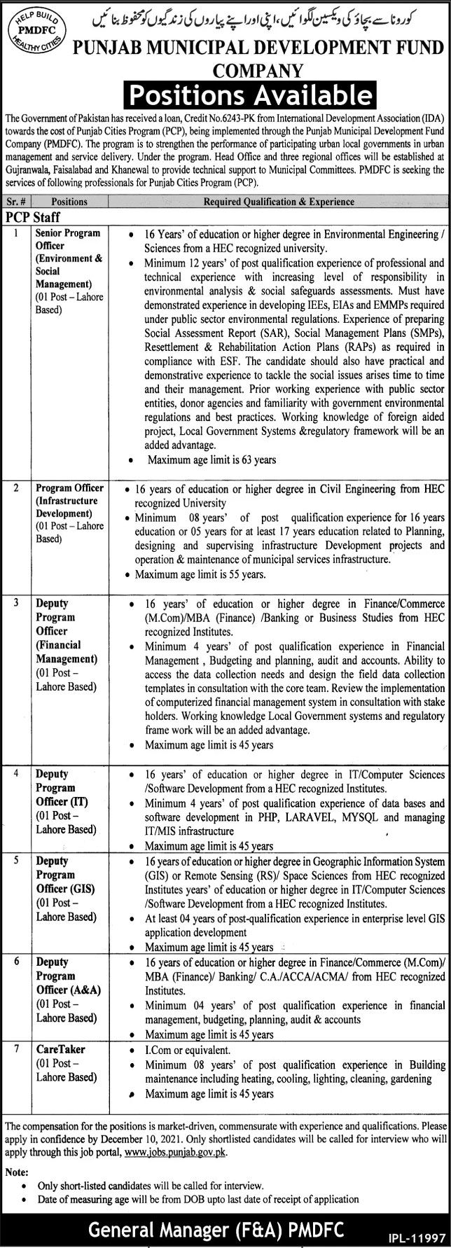 Jobs Punjab gov pk