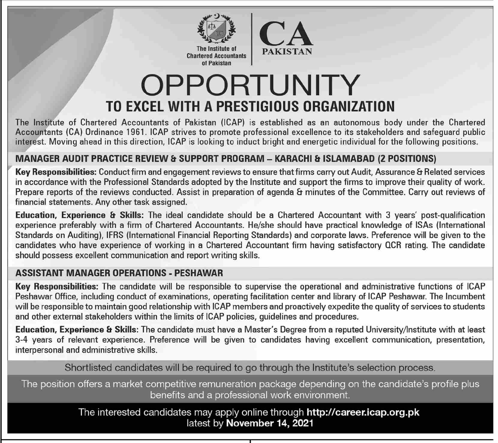 Latest jobs The Institute of Chartered Accountants