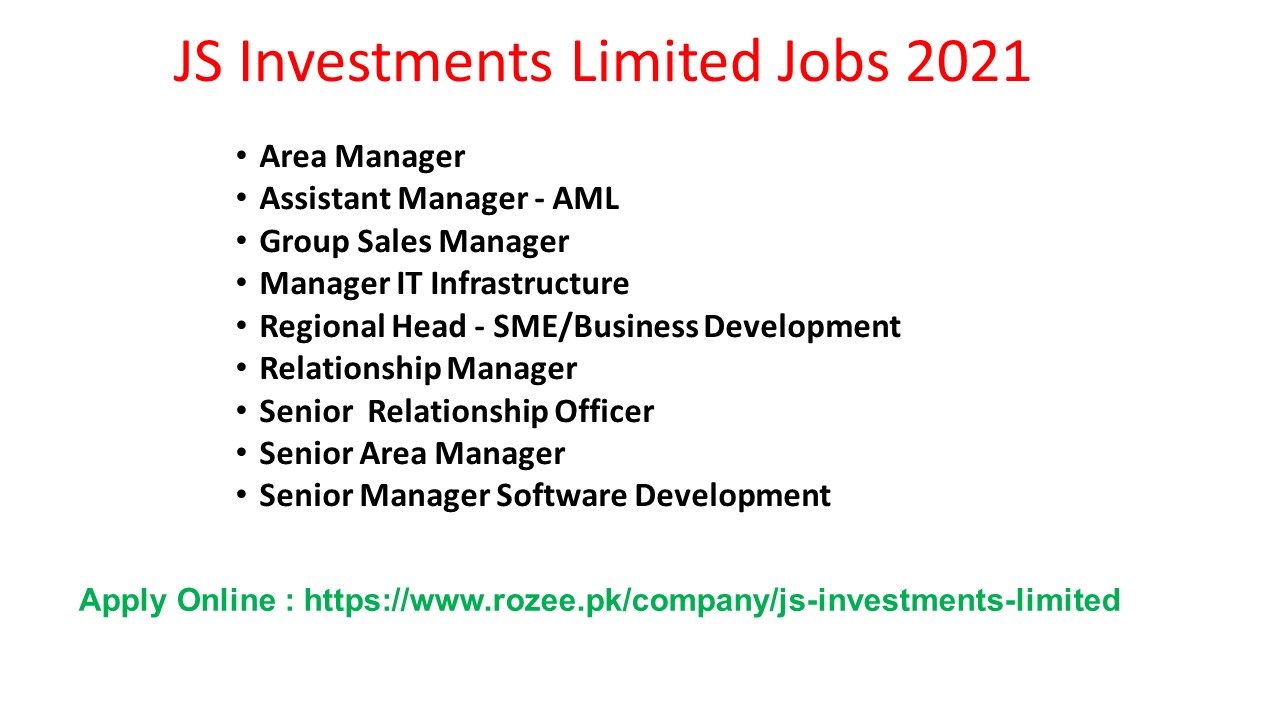 JS Investments Limited jobs