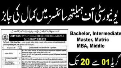 University of Health Sciences Lahore jobs