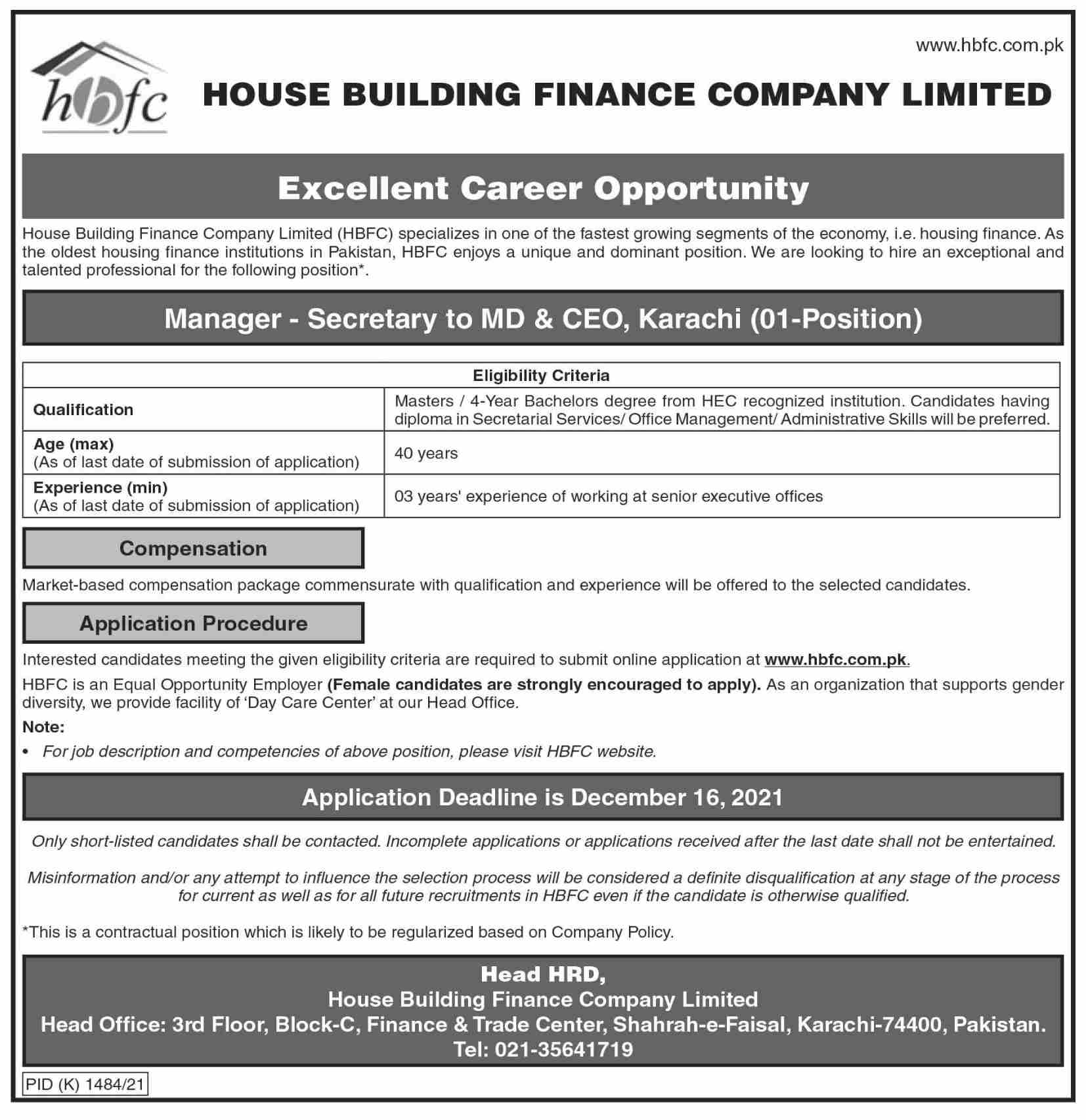 House Building Finance Company Limited jobs