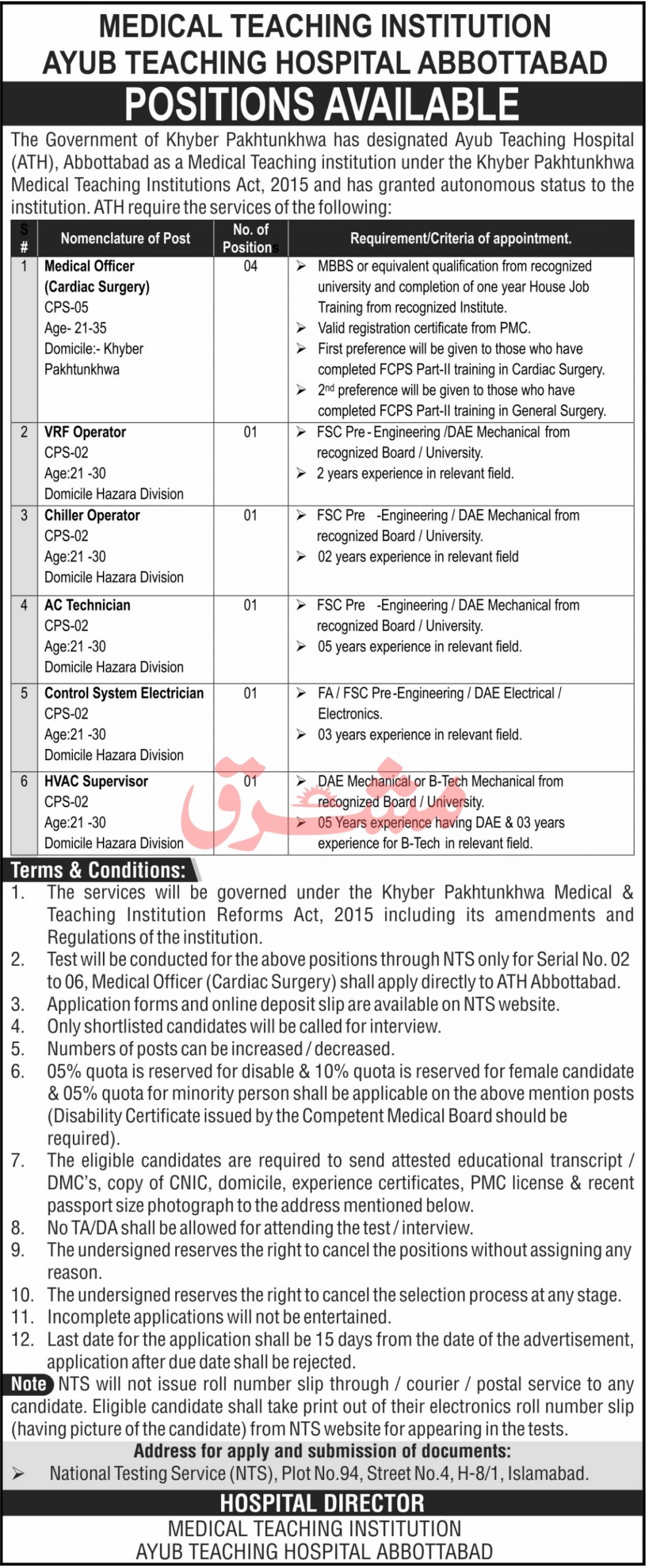 Ayub Teaching Hospital jobs
