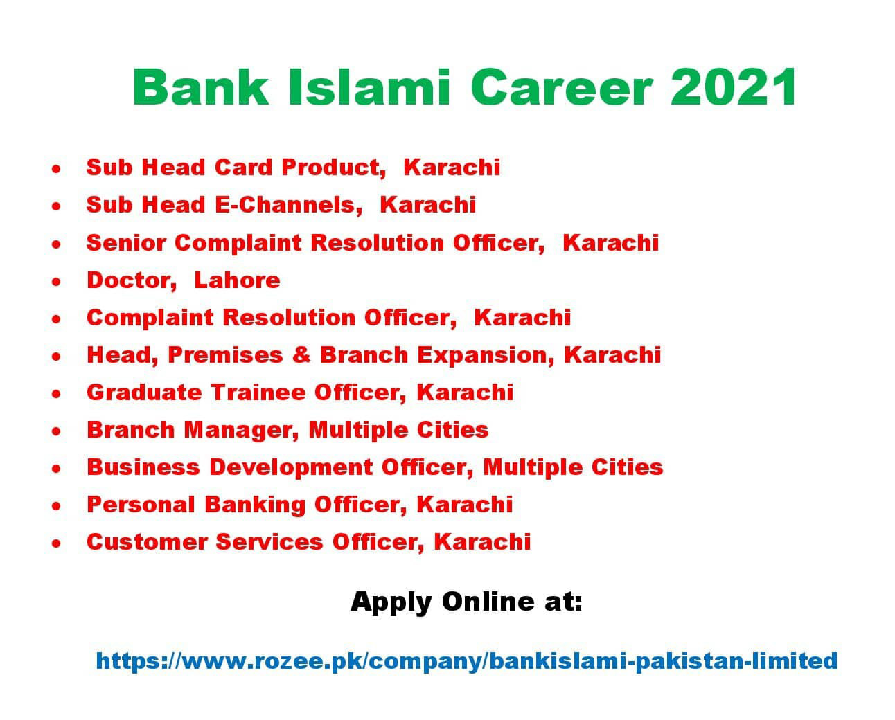 Bank Islami Jobs 2021 – Latest Banking Career Opportunities