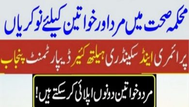 Aya Jobs in Health Department Punjab