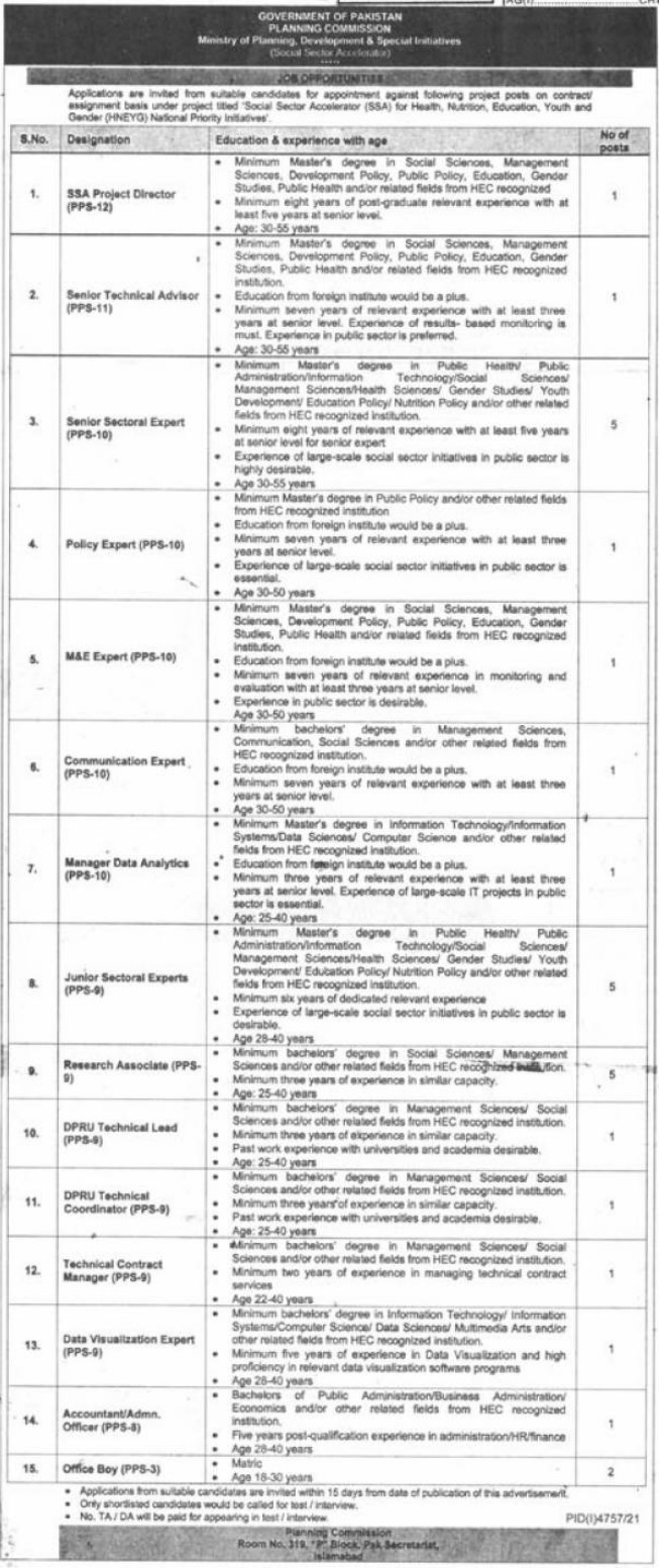 Planning Commission PC Jobs 2022 | Apply Online www.pc.gov.pk
