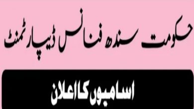 Finance Department Government of Sindh Jobs 2022