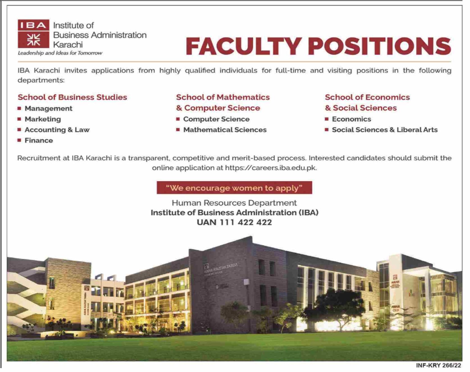 Institute of Business Administration IBA Karachi Jobs 2022
