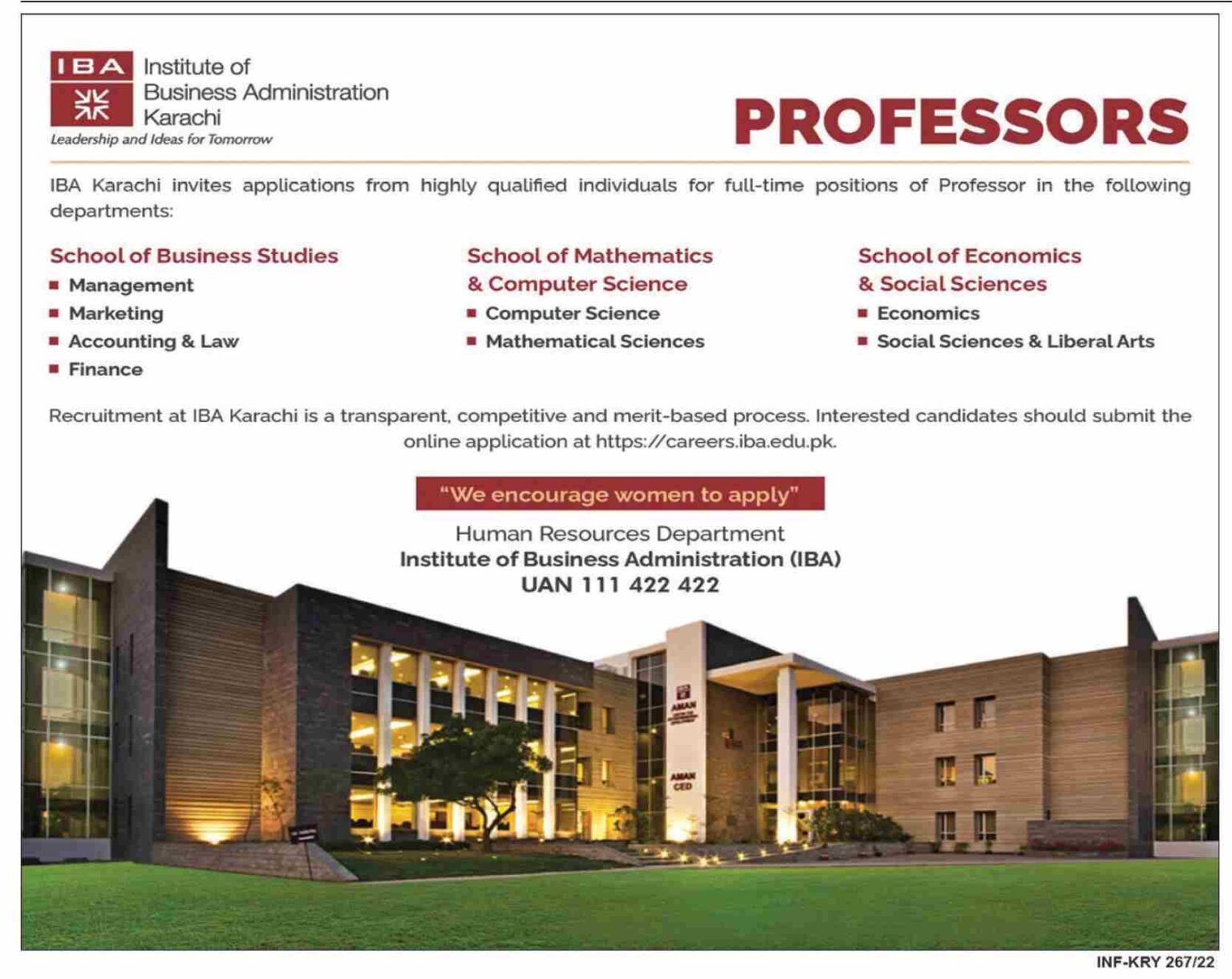 Institute of Business Administration IBA Karachi Jobs 2022