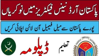 Pakistan Ordnance Factories POF Jobs 2022