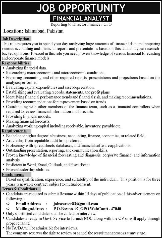 PO Box No 97 GPO Wah Cantt Jobs 2022
