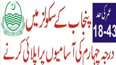 Jobs in District Education Authority Vehari – Class IV Staff Required