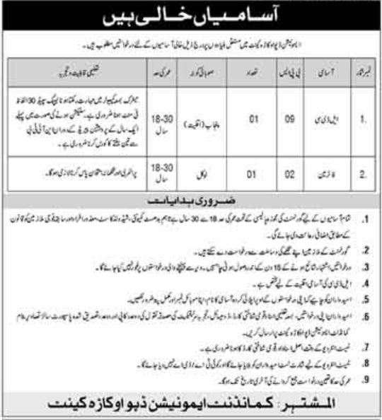 Army Ammunition Depot Okara Jobs 2022