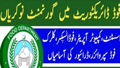 Food Department KPK Jobs 2022 Online Applications