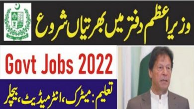 Prime Minister Office Government of Pakistan Jobs 2022