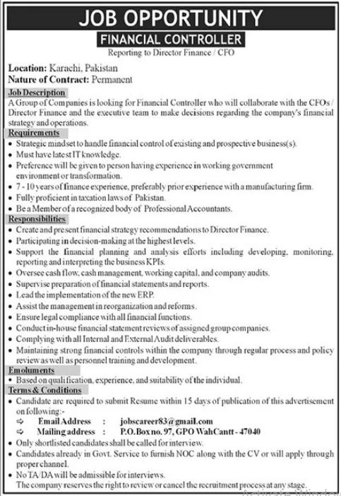 PO Box No 97 GPO Wah Cantt Jobs 2022