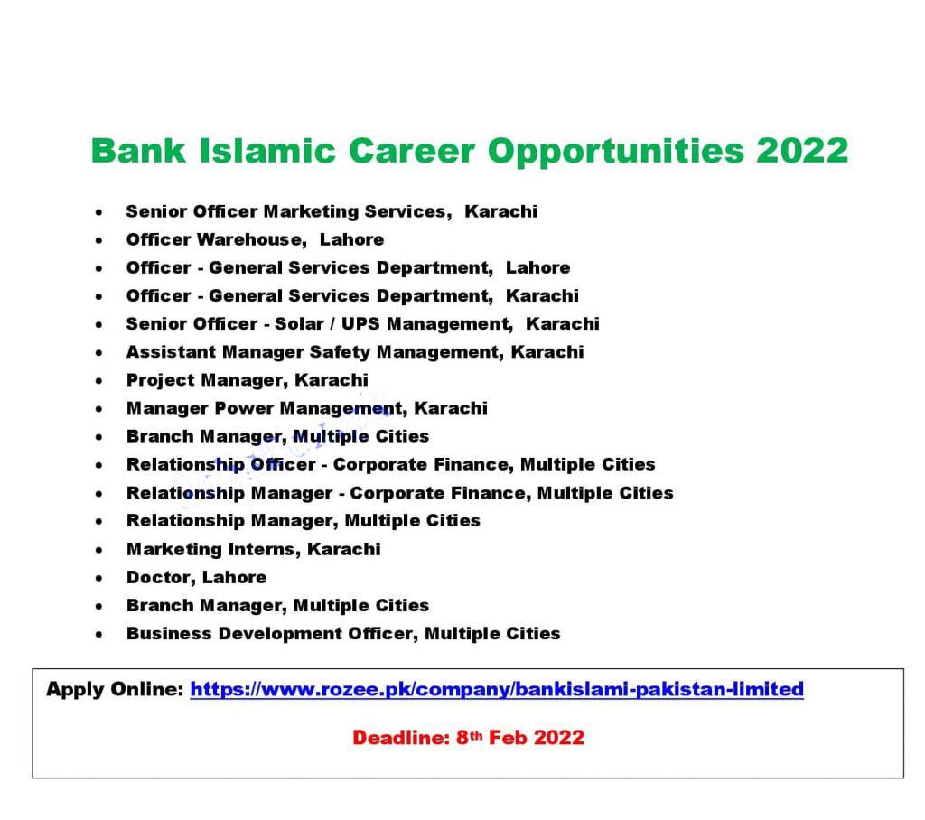 Bank Islami Jobs 2022 in Pakistan Online Applications