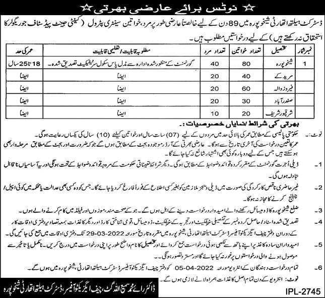 District Health Authority Sheikhupura Jobs 2022