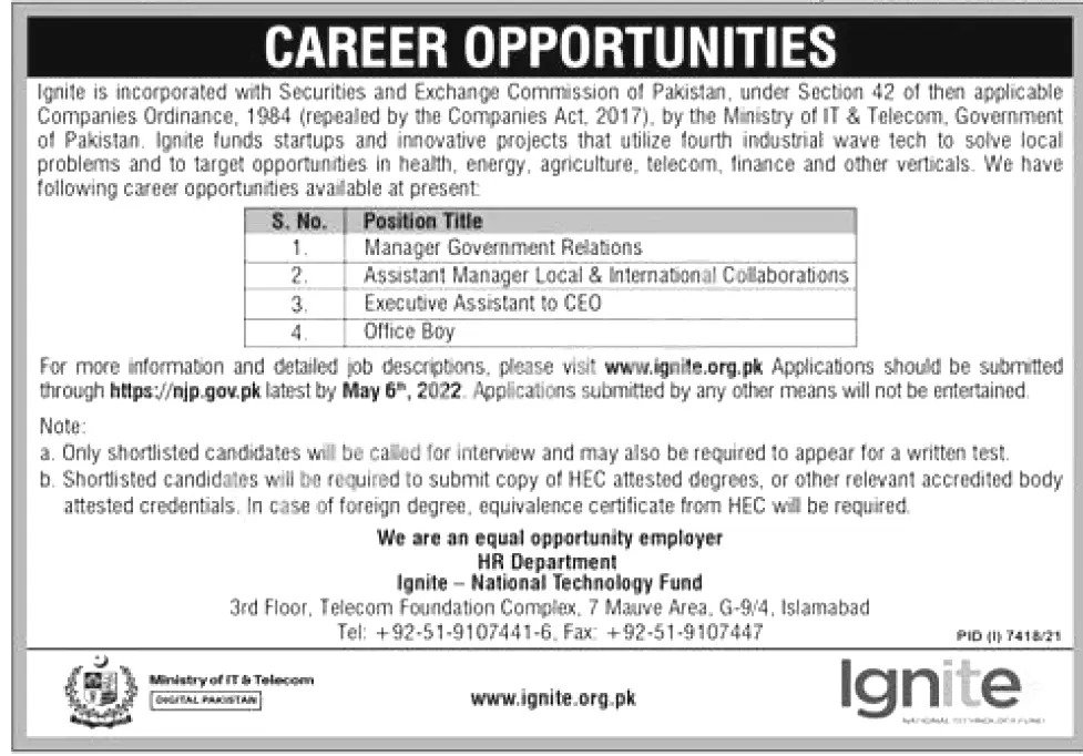 Securities and Exchange Commission of Pakistan SECP Job