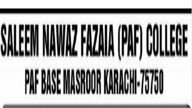 Saleem Nawaz Fazaia College PAF Base Masroor Karachi Jobs 2022