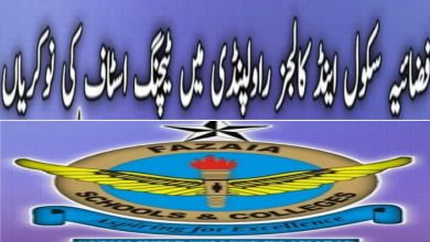 Fazaia Inter College Jinnah Campus Rawalpindi Jobs 2022 Form