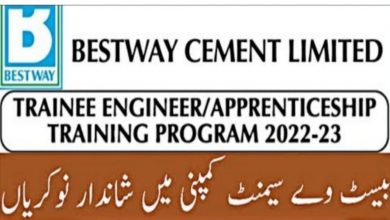 Bestway Cement Trainee Engineer/Apprenticeship Program 2022-23