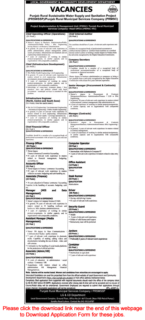 Local Government Punjab Jobs 2022 Download Online Form