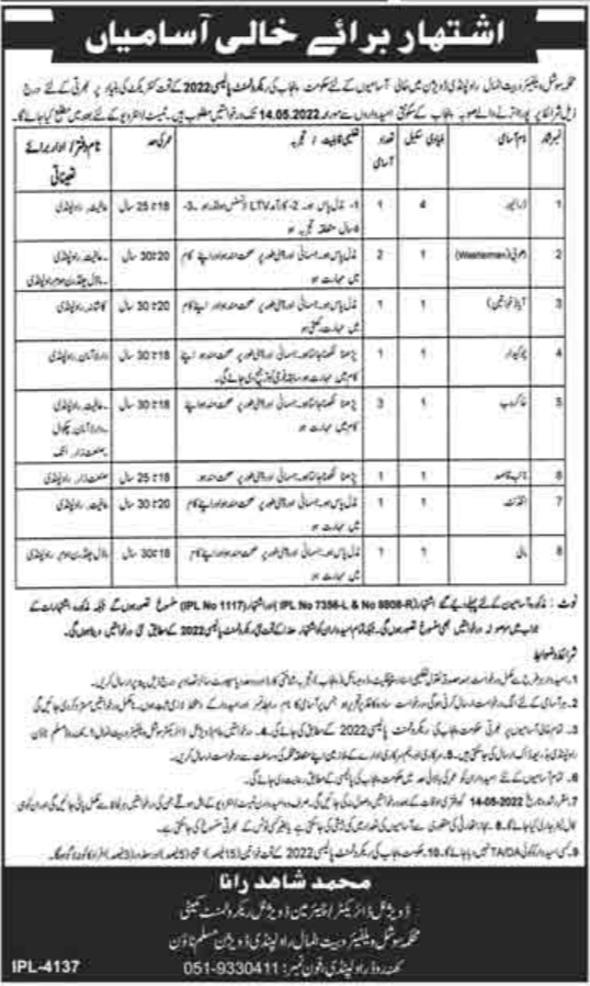 Social Welfare & Bait ul Maal Punjab Jobs