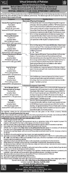 Virtual University of Pakistan VU Jobs 2022