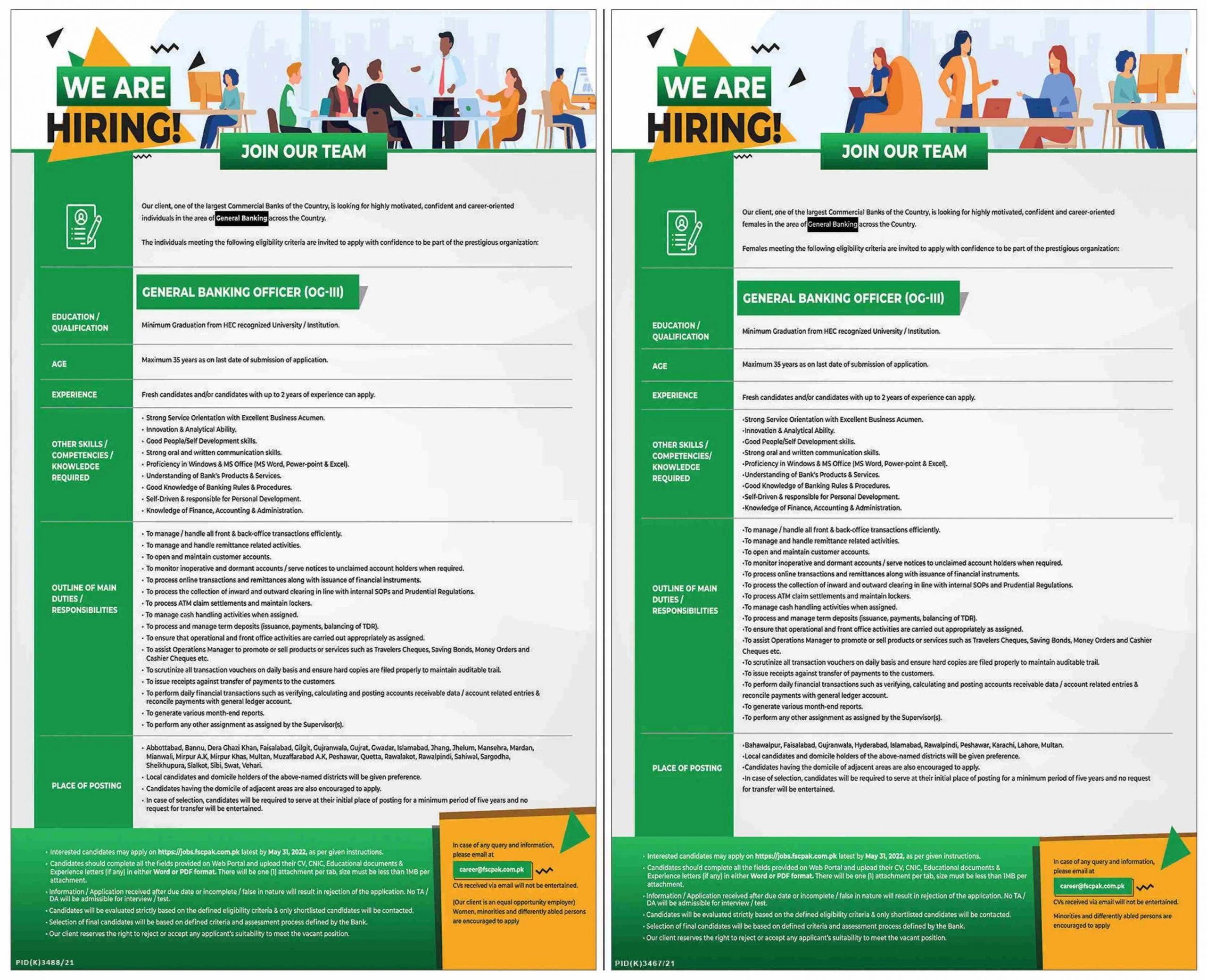 Banking Jobs 2022 in Pakistan Current Openings – Fill Online Form