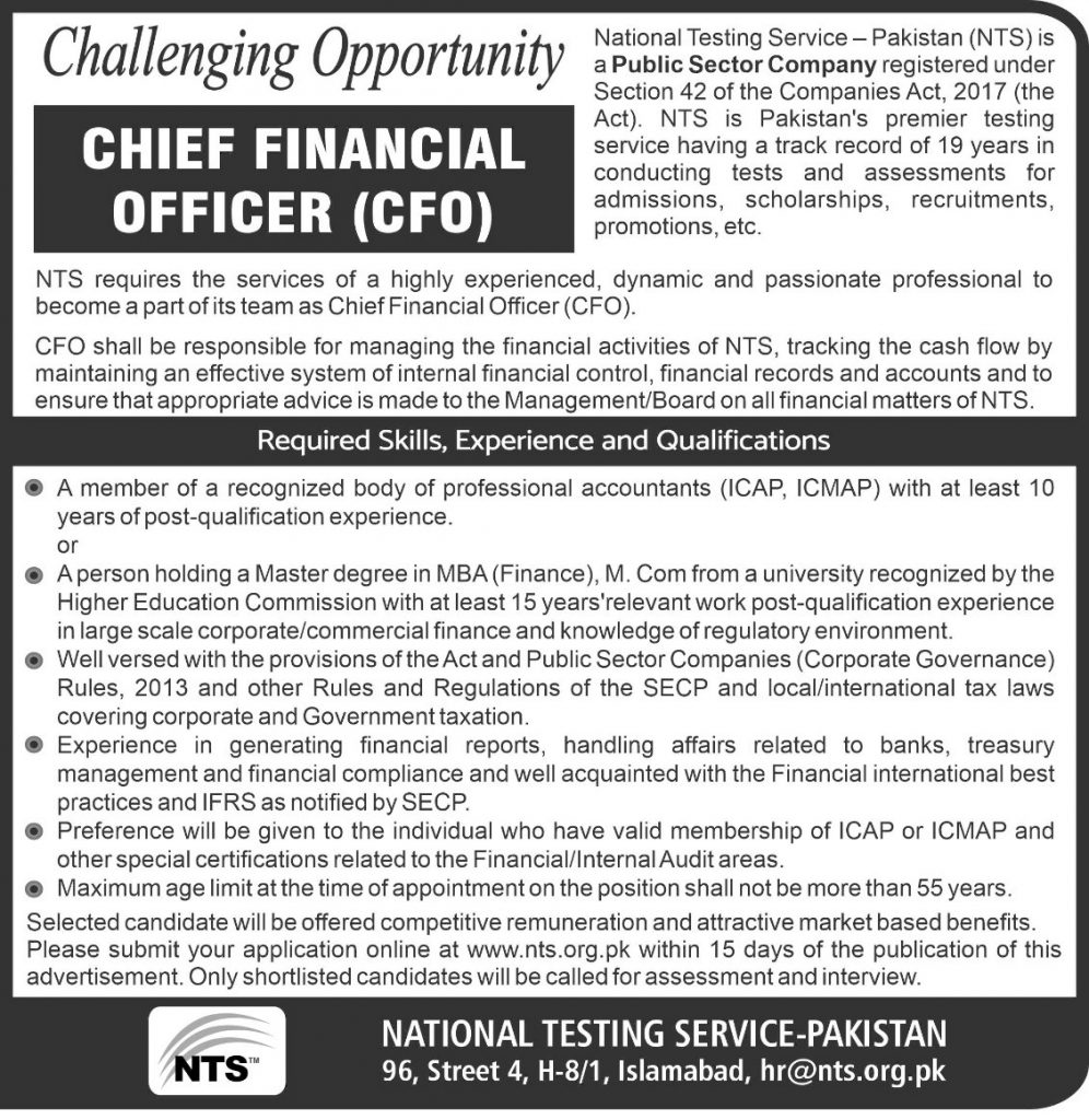 National Testing Services NTS Jobs 2022 Fill Online Form
